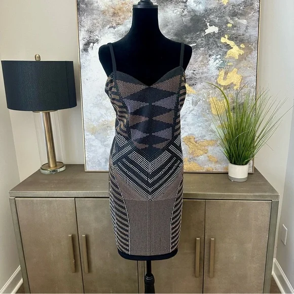 Dresses | Black Silver Gold Rhinestone Women 16 Dress Night Out Date Night  | Poshmark